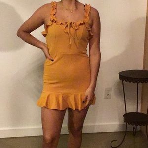 Summer dress mustard yellow color